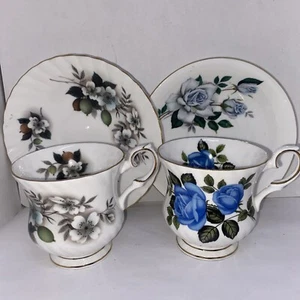 Pair Vtg Elizabethan Fine Bone China England Fine Bone China Teacups & Saucers!! - Picture 1 of 11