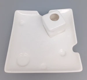 White Swiss Cheese Slice Ceramic Dish Made in Switzerland - Picture 1 of 5