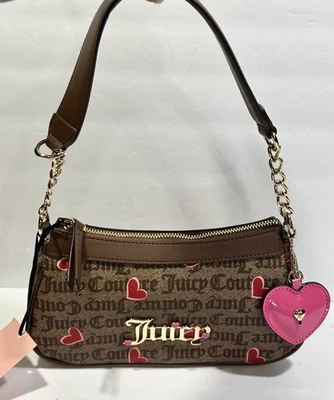 Juicy Couture I Heart Juicy Bolso de Hombro Cartera - Chino Castaño Foto 1 de 4