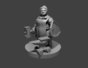 Female Dwarf Blacksmith for D&D Dungeons and Dragons Pathfinder DND Mini - Bild 1 von 1