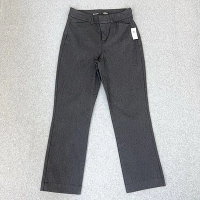 Pantalones Pixie Old Navy para Mujer 4 Gris Tobillo Recto tiro alto Oficina Preppy Nuevos con Etiquetas Foto 1 de 4