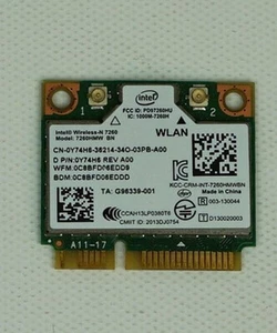 Carte sans fil Dell Y74H6 (Intel 7260HMW-BN) carte sans fil Intel Wireless-n 7260 - Photo 1/1