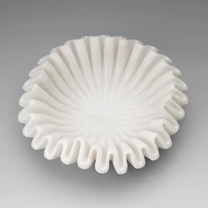 HandCrafted Marble Ruffle Bowl, Large Decorative Bowl for Home Decor, Key Bow... - Picture 1 of 7