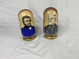 Pair of Civil War General Nesting Dolls - Picture 1 of 8