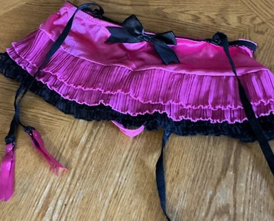 Saia de lingerie Playboy rosa e preta grande - Imagem 1 de 4