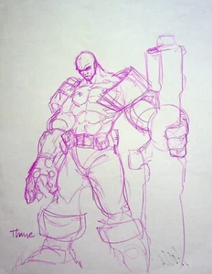 KARL ALTSTAETTER Signed Hand Drawn Comic Book Character Layout Art 8.5 x 11 - Picture 1 of 2