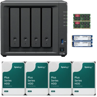 Synology DS423+ 4-Bay NAS 6GB RAM 1.6TB Cache 16TB (4x4TB) Synology Plus Drives - Image 1 of 4