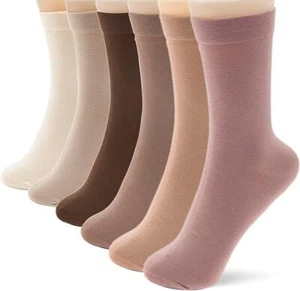 Thin Crew Socks for Women Soft Cotton High Calf Socks Casual Dress Boot Socks - Picture 1 of 21