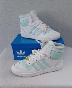 New Women's Adidas Top Ten RB High Shoes~White/Almost Blue (HP9545)~Size 6.5 - Picture 1 of 9