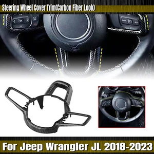 Carbon Fiber Steering Wheel Cover Replacement For Jeep Wrangler JL 2018-2023 sng - Picture 1 of 15