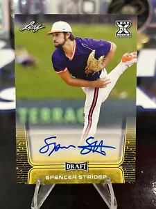 2020 Leaf Draft - Autographs Gold #BA-SS1 Spencer Strider (AU, RC) - Picture 1 of 2