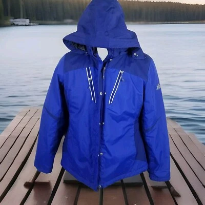 Junior's ZeroXposur Midweight Winter Hooded Jacket Coat-Blue-Large - Image 1 of 4