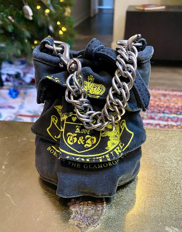 Muñequera Juicy Couture Vintage Teeny Tiny Denim Volantes G & P Nueva con Etiquetas Correa de Cadena Foto 1 de 4