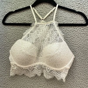 Victoria's Secret Pushup-Bralette rosa S/P weiß Spitze Bügel sexy elegant - Bild 1 von 13