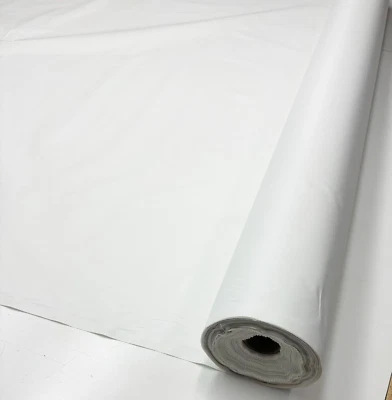 BRIGHT WHITE DOWN PROOF TICKING PILLOW FEATHER PROOF COTTON FABRIC BY YARD 63"W - Image 1 of 4