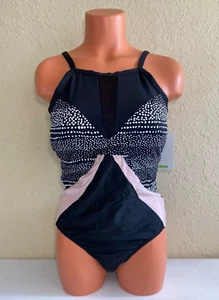 Next Womens Dark Star Contour One Piece Swimsuit Black Size Large - Picture 1 of 4