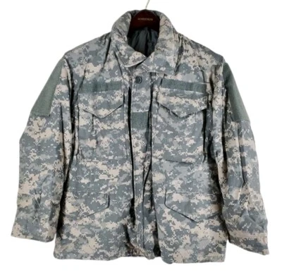 US Army Coat Camo Jacket Cold Weather Field Men S/ XS Zip Up Concealed Hood READ - Image 1 of 4