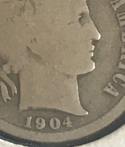 1904-s barber dime , G/ VG , better date Cover