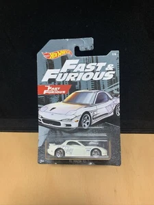 2022 Hot Wheels Fast & Furious White Mazda RX-7 FD 1/5 With Real Riders #T4 0115 - Picture 1 of 2