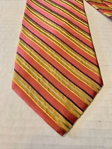 Corbata TED BAKER Para Hombre 100% Seda Diseñador EE. UU. A RAYAS Clásica - Imagen 1 de 10