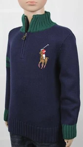 POLO Ralph Lauren Kids Navy Blue 1/2 Half Zip Big Pony Sweater NWT - Picture 1 of 1