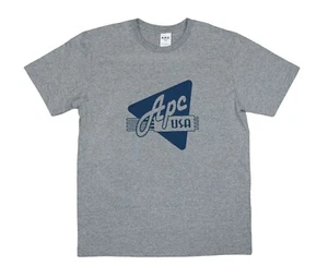 A.P.C. USA Retro Nicky Crew Neck Men's Short Sleeve T-Shirt M NWT Grey - Picture 1 of 2