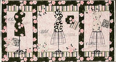 Mademoiselle by Jessica Mundo for SPX Fabrics 2015 Cotton Fabric Panel 23" x 44" - Image 1 of 2