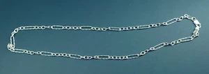 925 Sterling Silver Figaro Chain Necklace 19" new - Picture 1 of 4