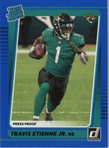 2021 Donruss Travis Etienne Jr. Blue Press Proof Rookie # 258 Jags - Picture 1 of 2