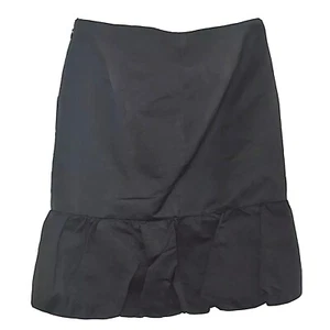 Club Monaco Pleated Knee Length Fit To Flare Pocket Skirt Black Sz 6 - Picture 1 of 4
