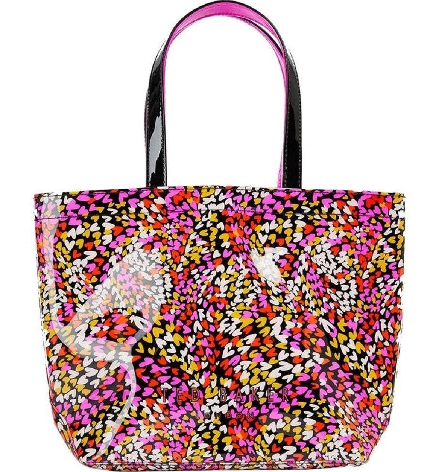 Ted Baker Women's Ballcon Multi Color Heart Print Tote Handbag PVC - Image 1 of 1