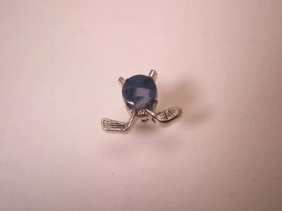Genuine Lapis Lazuli Golf Ball & Clubs Vintage SMALL Tie Tack Lapel Pin x122 - Image 1 of 4