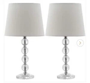 SAFAVIEH Nola Stacked Crystal Ball Lamp (Set of 2) | Clear / White - Picture 1 of 6