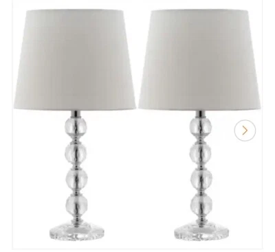 SAFAVIEH Nola Stacked Crystal Ball Lamp (Set of 2) | Clear / White - Image 1 of 4