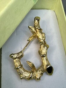 Vintage Sarah Coventry Letter J Brooch Pin Initial Monogram Twig Bamboo Goldtone - Bild 1 von 8