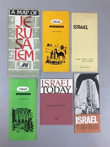 1963 Israel Jerusalem vintage travel brochures tourist fold out map settlements - Picture 1 of 5