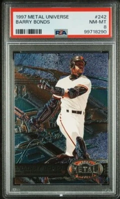 1997 Metal Universe Barry Bonds San Francisco Giants PSA 8 NM-MT #242 - Image 1 of 2