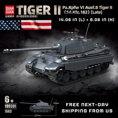 Quan Guan “Tiger II” WWII Heavy Tank 100301 – 1563 PCS Building Block Set - Image 1 of 4