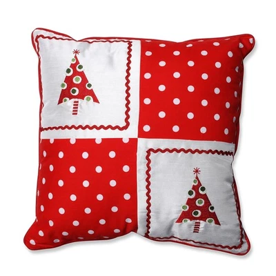 Almohada para árboles de Navidad 16,5 x 16,5 pulgadas rojo blanco decoración navideña Foto 1 de 2