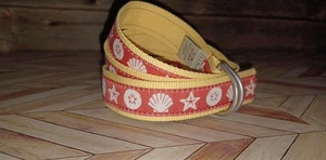 Women's L.L. Bean Seashell Starfish Belt Size Small / Medium Coral / Yellow - Picture 1 of 4