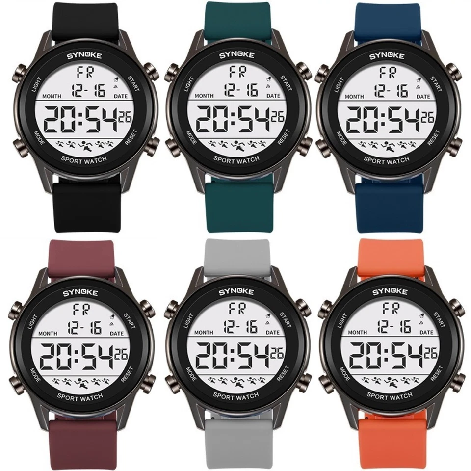Ultra-Thin Large Dial Sports Digital Watch Waterproof Luminous Mens Womens Watch - Image 1 of 2