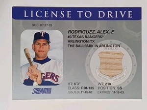 2003 STADIUM CLUB LICENSE TO DRIVE BAT RELICS #AR ALEX RODRIGUEZ - Picture 1 of 2