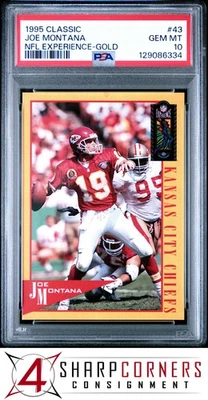 1995 CLASSIC NFL EXPERIENCE GOLD #43 JOE MONTANA HOF PSA 10 - Image 1 of 3