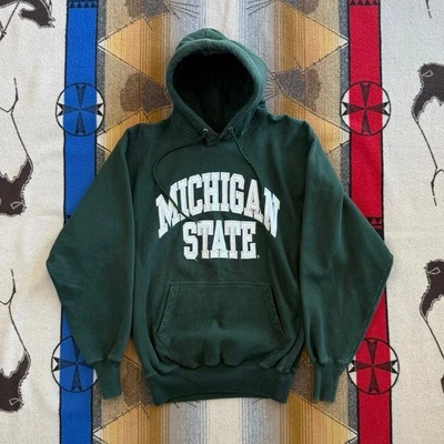 Vintage 90s Michigan State University Spartans Hoodie Sweatshirt Size Medium - Image 1 of 4