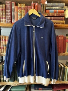 PIERRE CARDIN Vintage 1980s Full-Zip Track Jacket, Navy Tan, Size XL - Picture 1 of 15