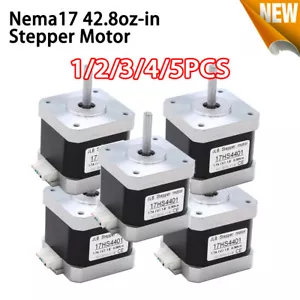 1-5pcs Nema17 Stepper Motor 42.8oz-in 2 Phase 4Lead 54g.cm2 1.68A for 3D Printer - Picture 1 of 17