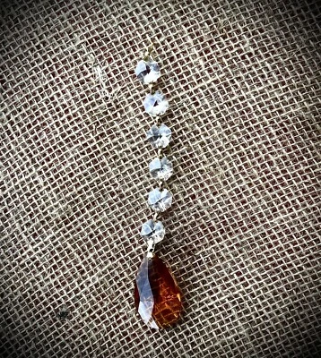 Swarovski Crystal Amber Teardrop strand Chandelier Part Pendant Sun catche - Image 1 of 2