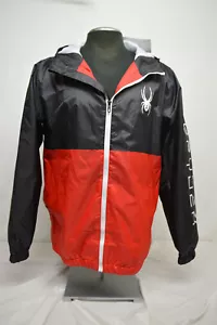 NUOVA giacca Spyder Windbreaker da uomo taglia large nera rossa cerniera intera SPSFD023-001 - Foto 1 di 9