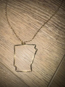 Khloe Collection Gold Plated State Of Arkansas Necklace  - Picture 1 of 9
