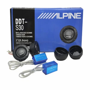 Car Tweeter 2x Speaker Dome Balanced Car Stereo Speakers DDT-S30 Crossovers - Picture 1 of 8
